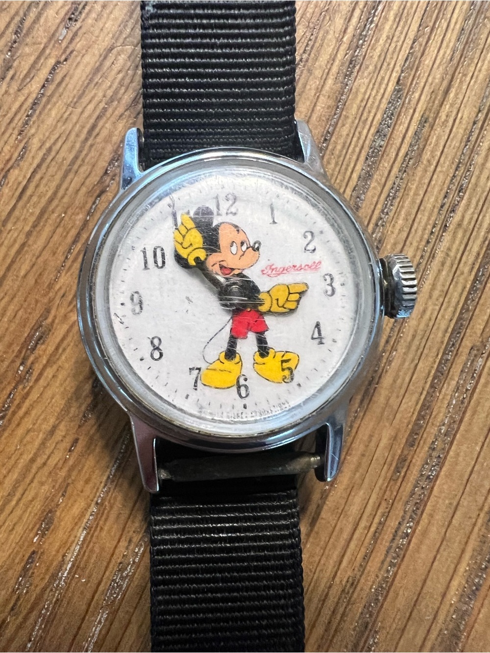 Ingersoll Disney Watch with Mickey Mouse Dial 1950s Vintage Collectible untested